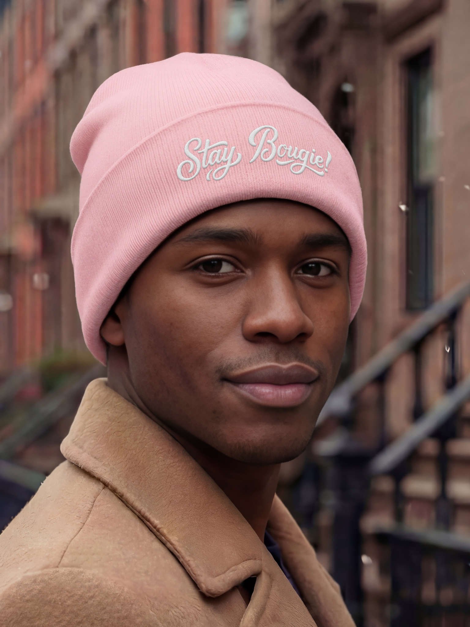 Stay Bougie! Embroidered Cuffed Beanie – Soft & Cozy Unisex Accessory for Everyday Elegance product image (5)