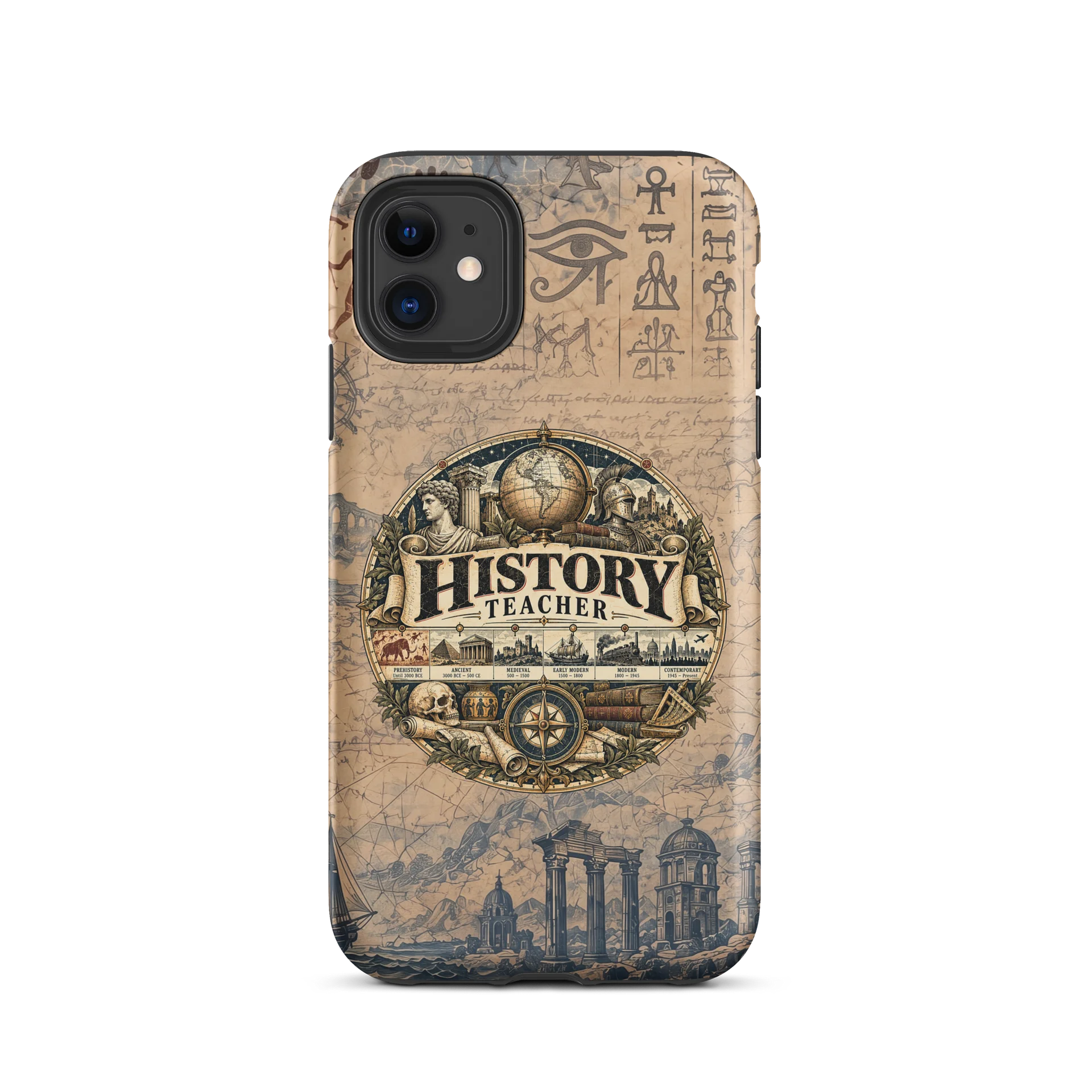 History Teacher Vintage Illustration iPhone Case, Matte Dual-Layer product image (4)