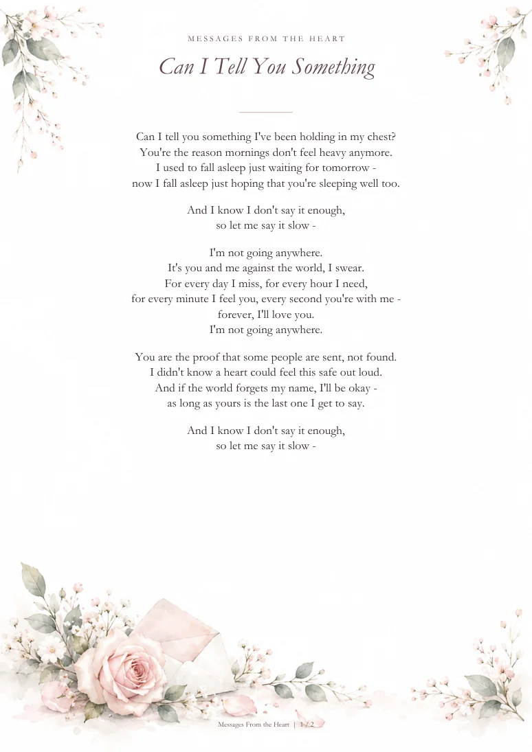 Can I Tell You Something — MP3 + Printable Lyrics product image (2)