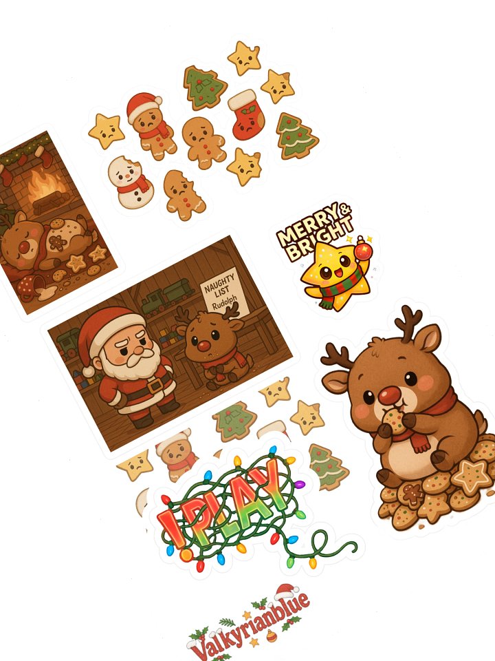 Rudolph the Cute Fat -Ass Reindeer Sticker sheet Sticker Sheet product image (1)