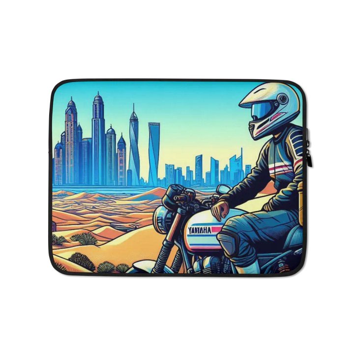 Desert Rider Laptop Sleeve | biker in Dubai AI design product image (1)
