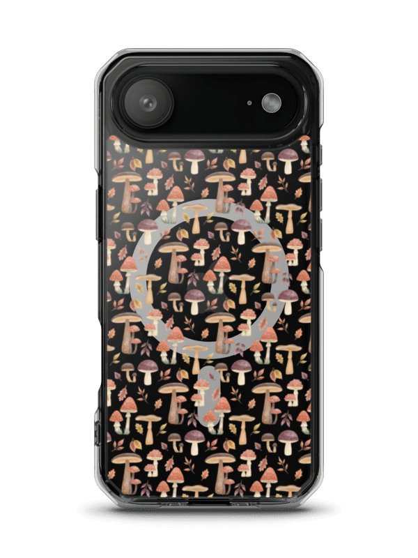 MagSafe® clear case for iPhone the mushroom haven. Autumn cottagecore mushroom design product image (2)