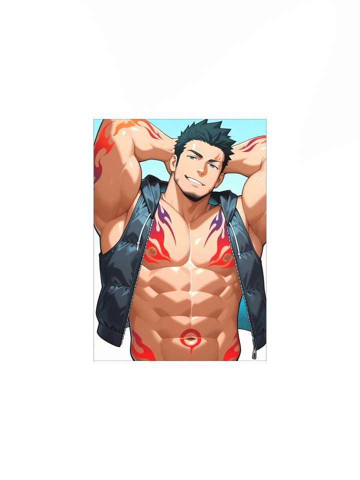 Kael – Flame-Tattooed Beach Alpha Poster product image (4)