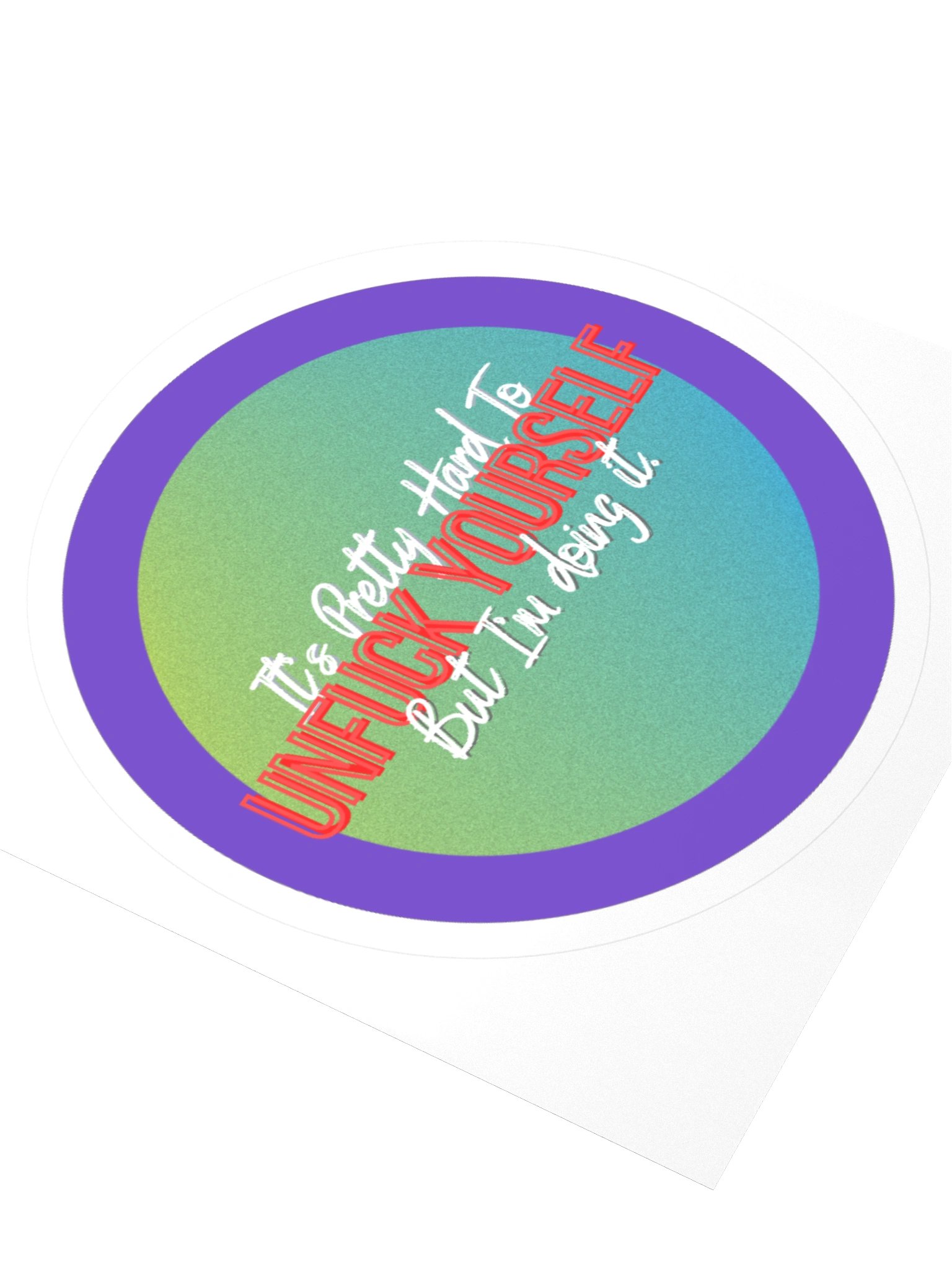 Unf*ck Yourself Circle Sticker product image (3)