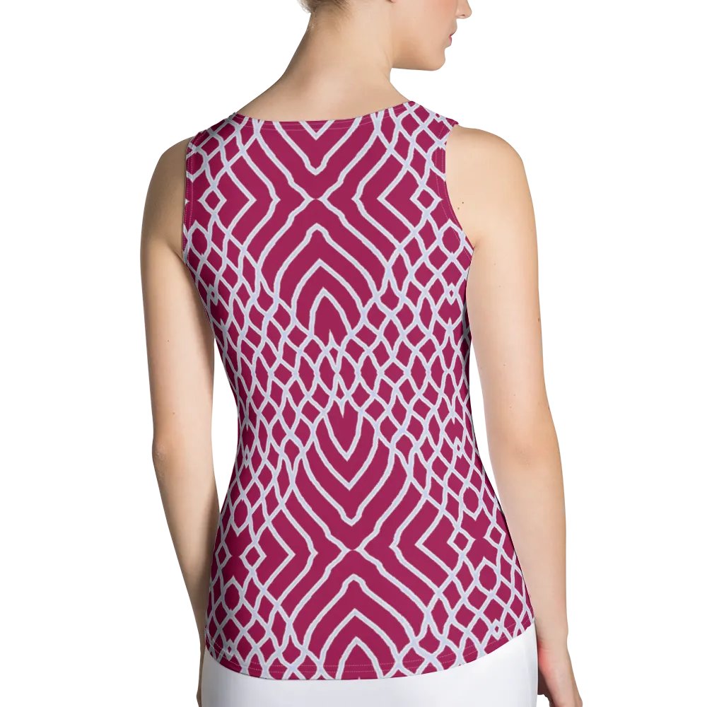 Net white and red/All-over print Womens Tank Top by Sublicolor product image (2)