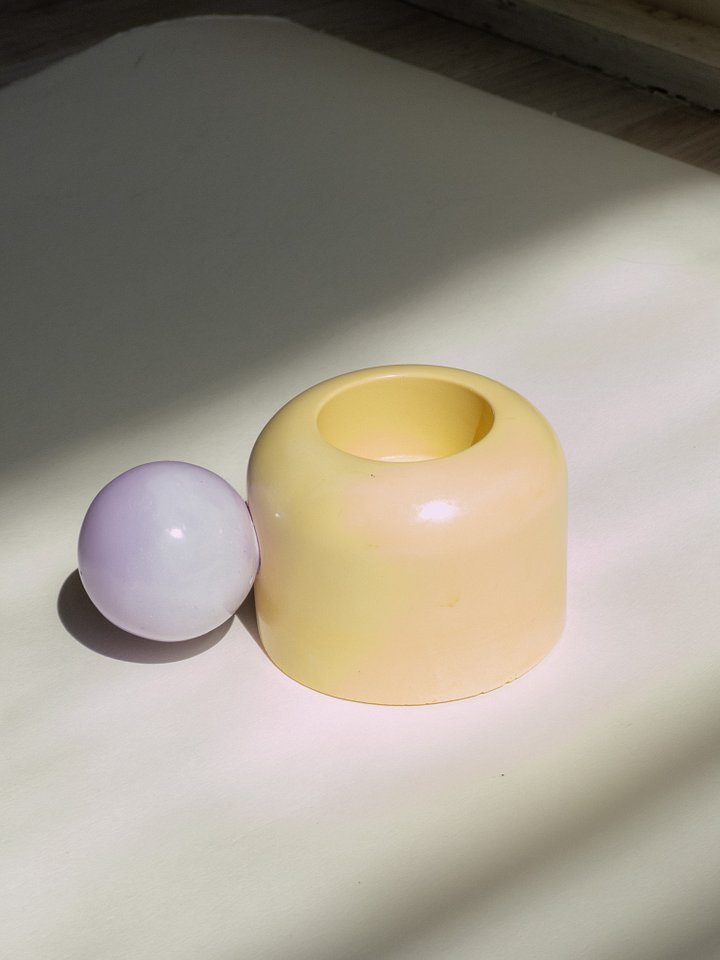 Ball Candleholder - Banana and Lilac product image (2)