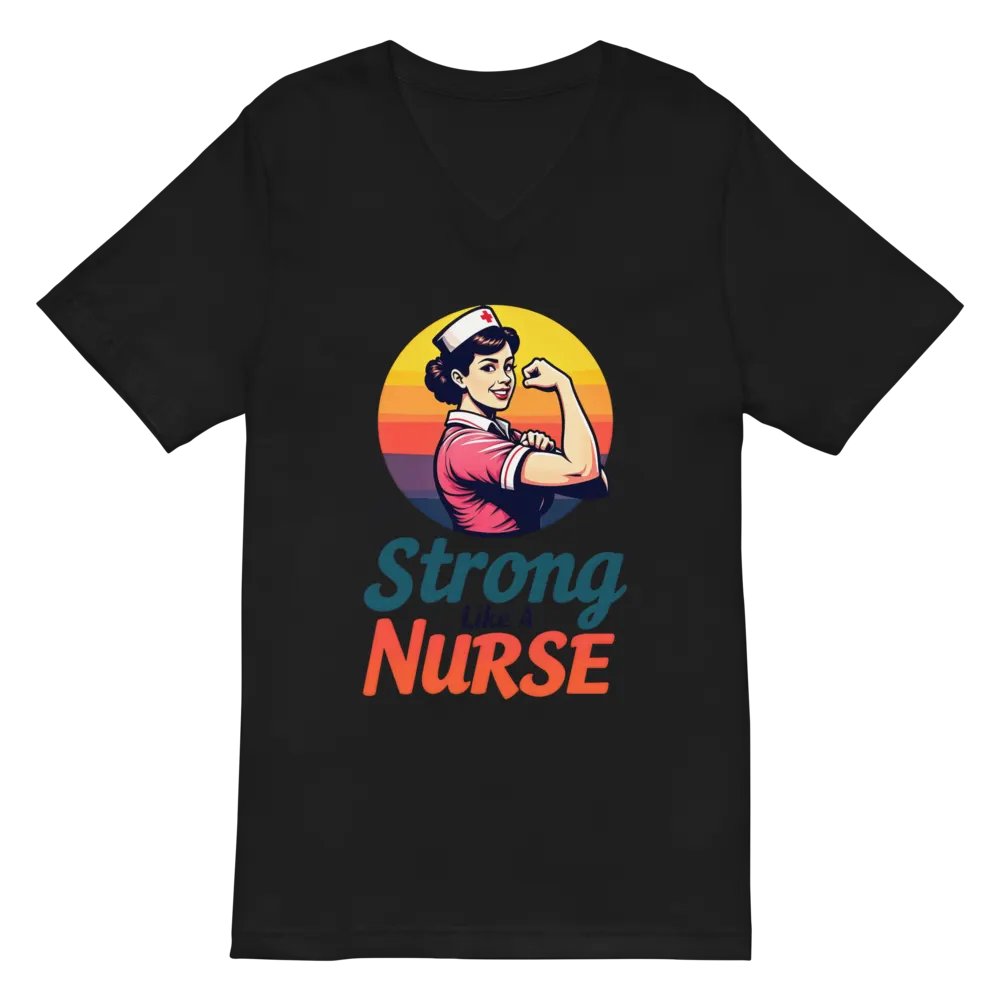 Strong Like A Nurse Vintage V-Neck Tee product image (3)