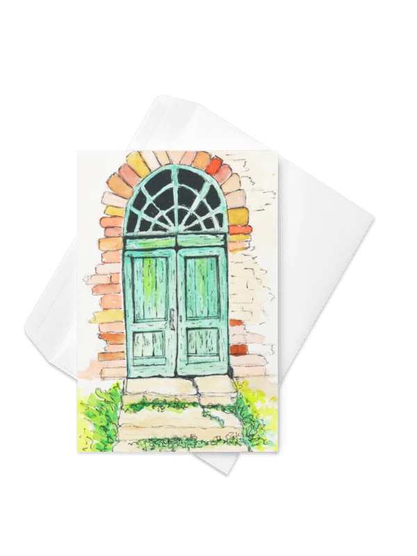 Double Door Arch Blank Card product image (1)