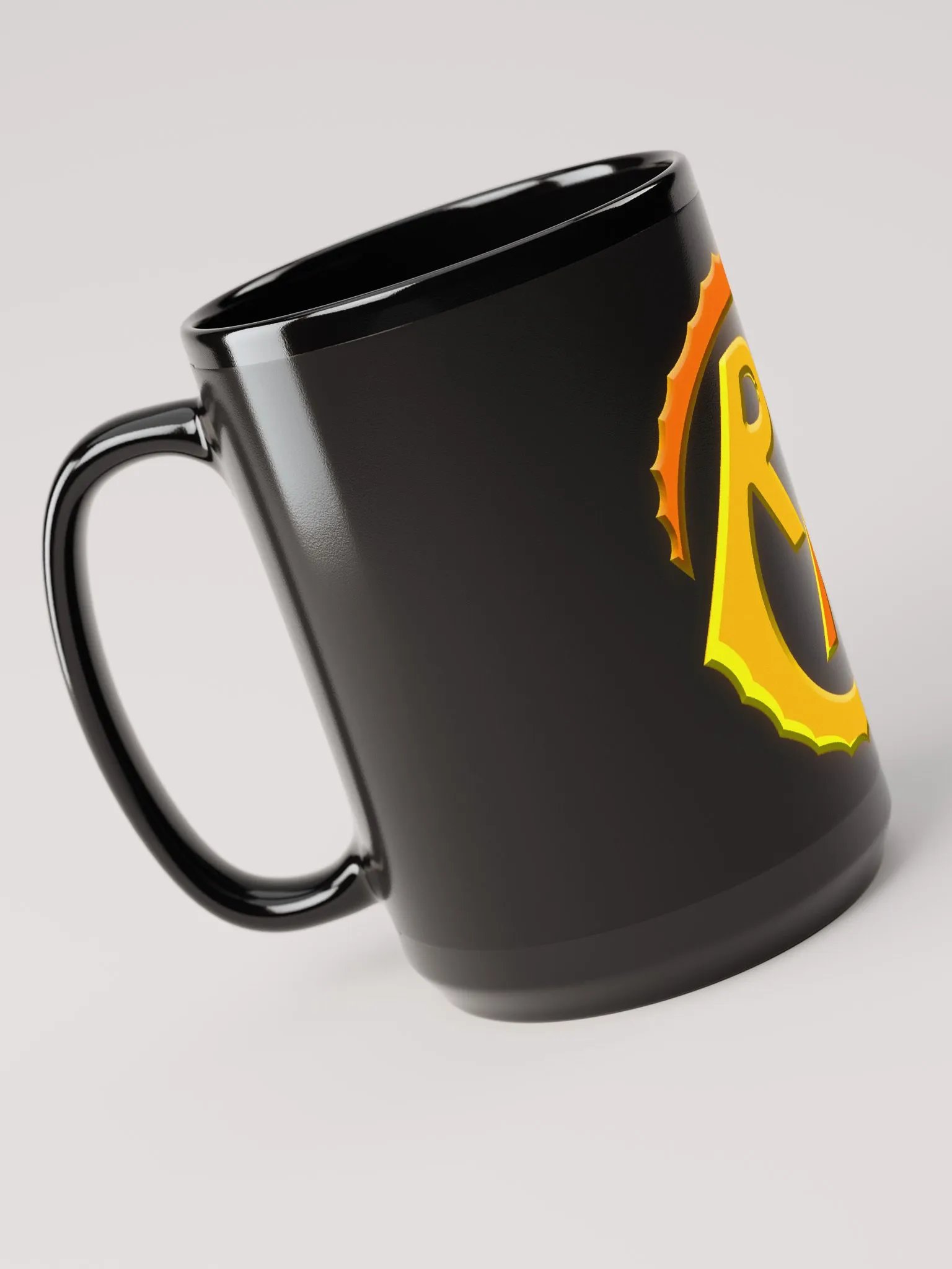 Black Glossy Mug with main logo product image (3)