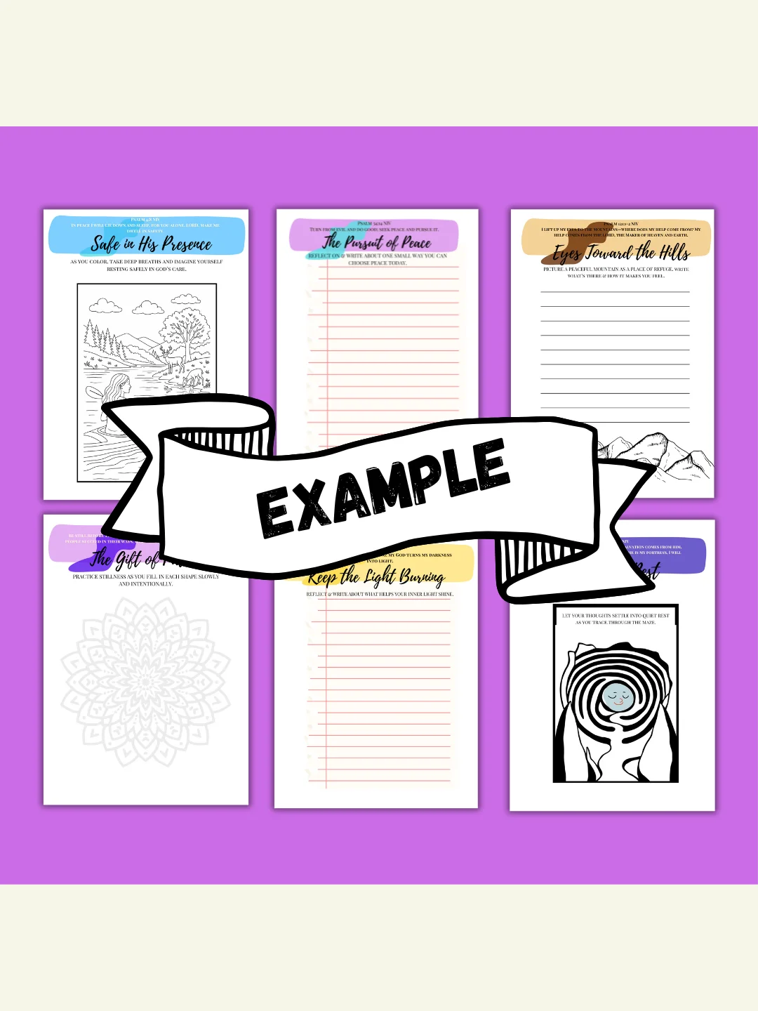 Psalms for Peace – DIGITAL Art Therapy Coloring Workbook For Girls 8+ & Women product image (5)