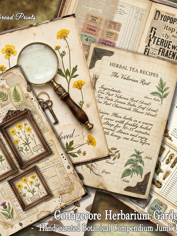 Cottagecore Herbarium Garden Junk Journal Printable Kit Digital Download product image (2)