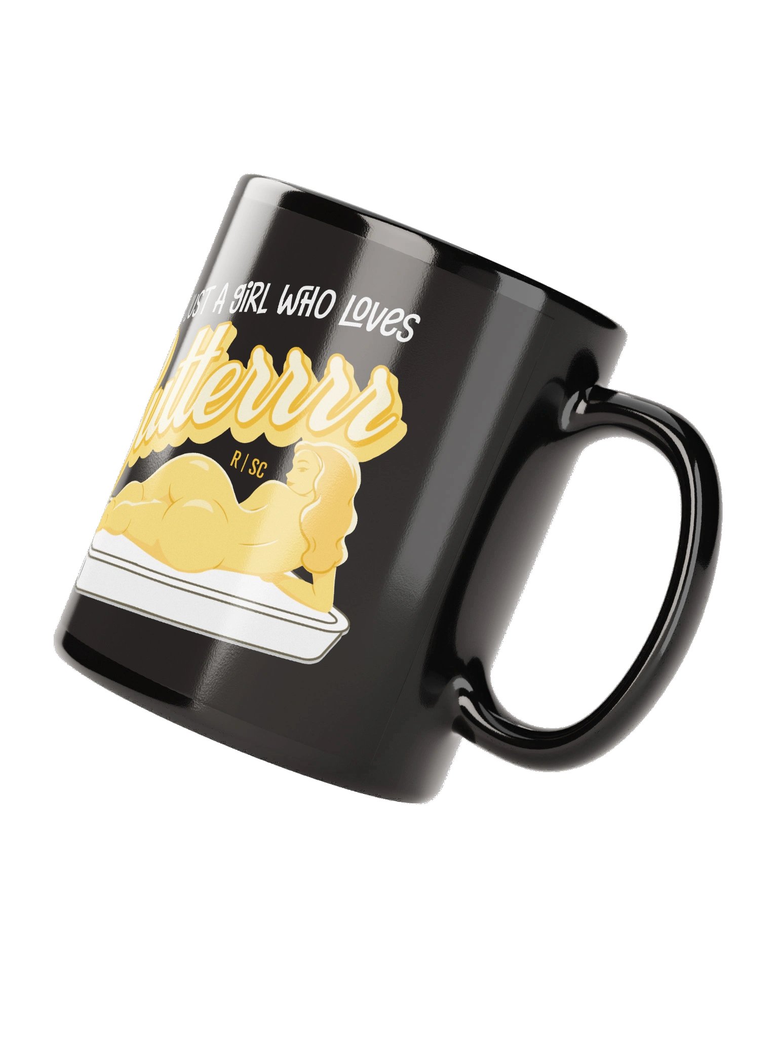 Just a Girl Who Loves Butterrrr Black Mug product image (4)