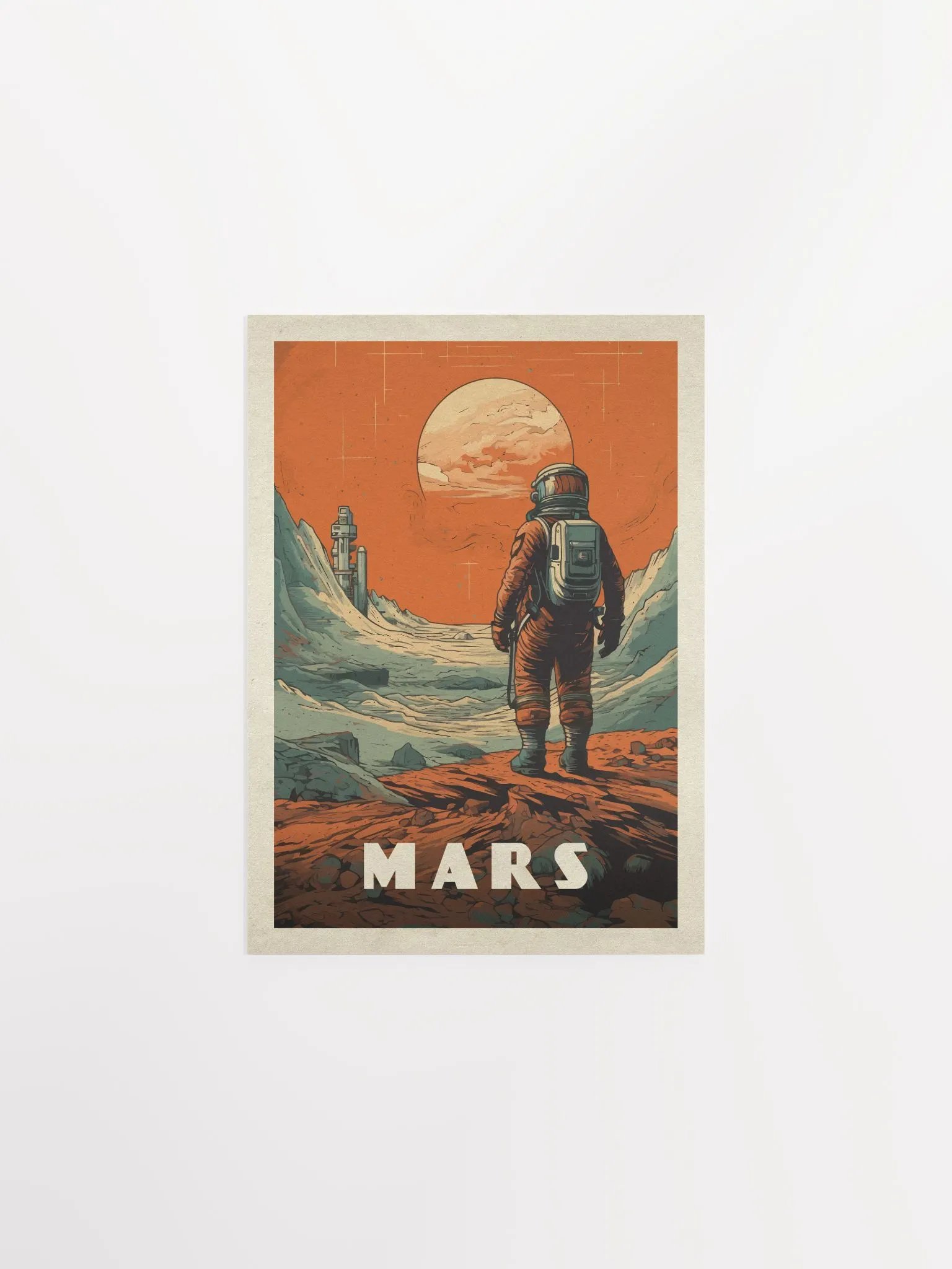 Mars, colony, astronaut — Vintage space poster product image (9)
