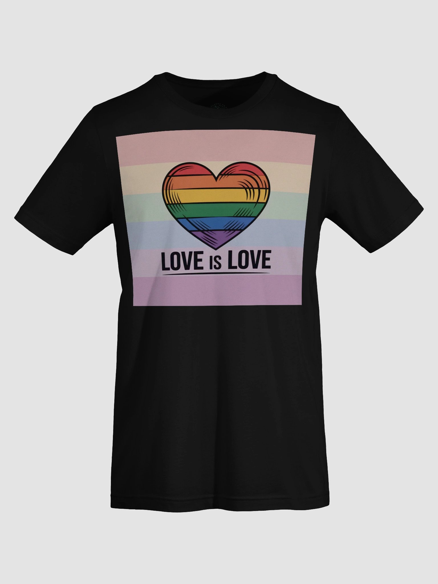 Exclusive 'Love is Love' Rainbow Heart Unisex T-Shirt - TDS Music product image (7)