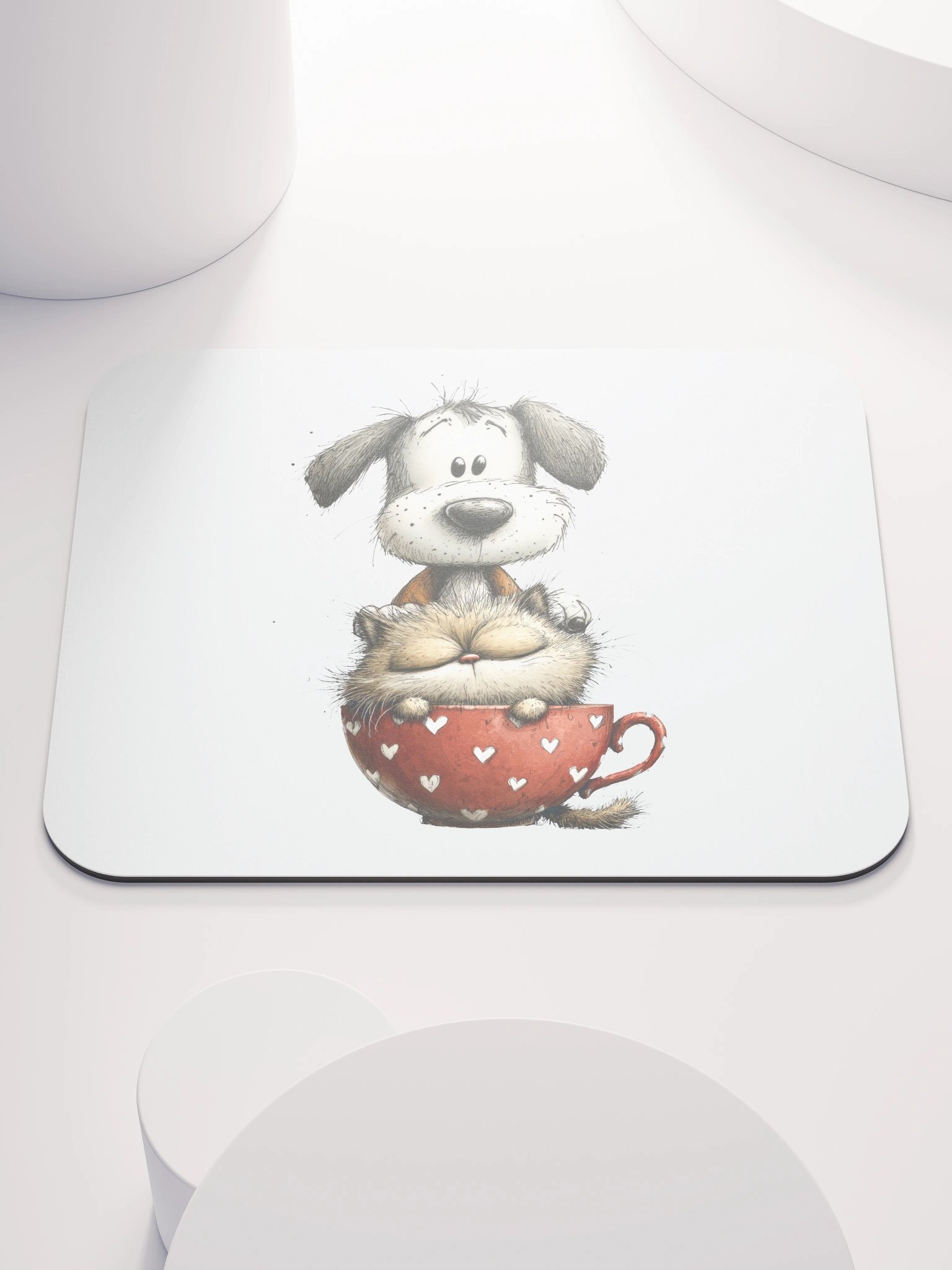 Cute Cat Dog Mousepad product image (2)