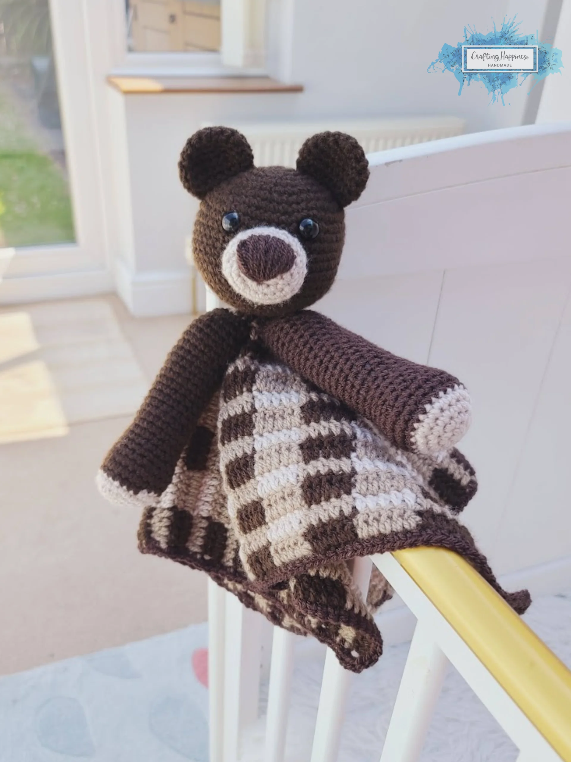 Crochet Bear Lovey Pattern, Baby Security Blanket PDF Pattern - Crafting Happiness product image (3)