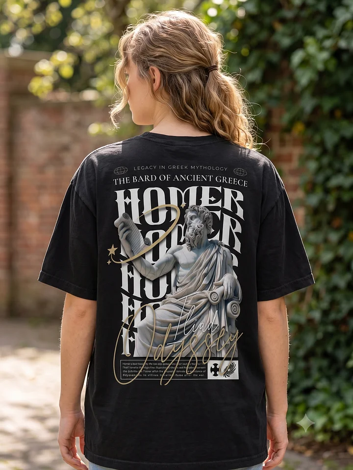 Homer Iliad Odyssey Graphic Tee - Greek Mythology Statue Vintage Oversized Streetwear T-Shirt product image (1)