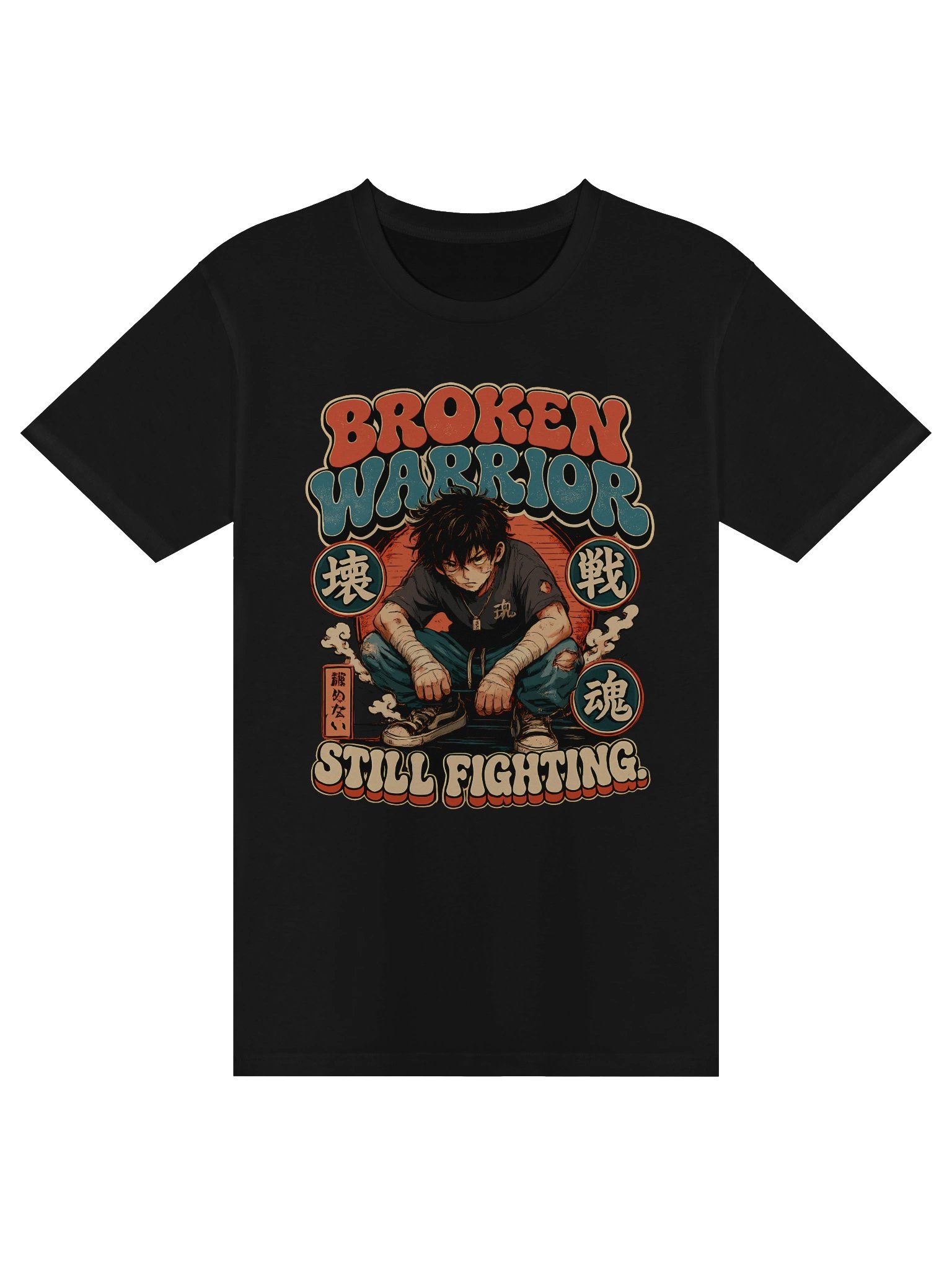 BROKEN WARRIOR — Gritty Anime Graphic Tee product image (1)