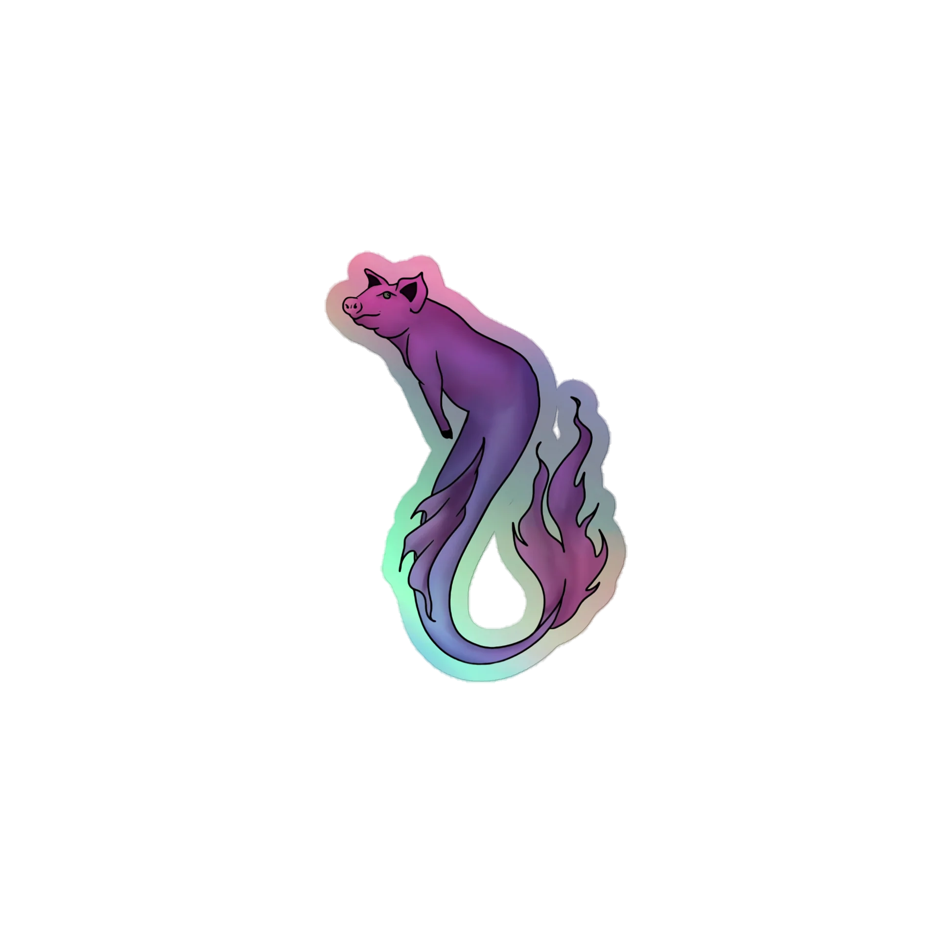 Mermaid pig Holographic Sticker product image (2)