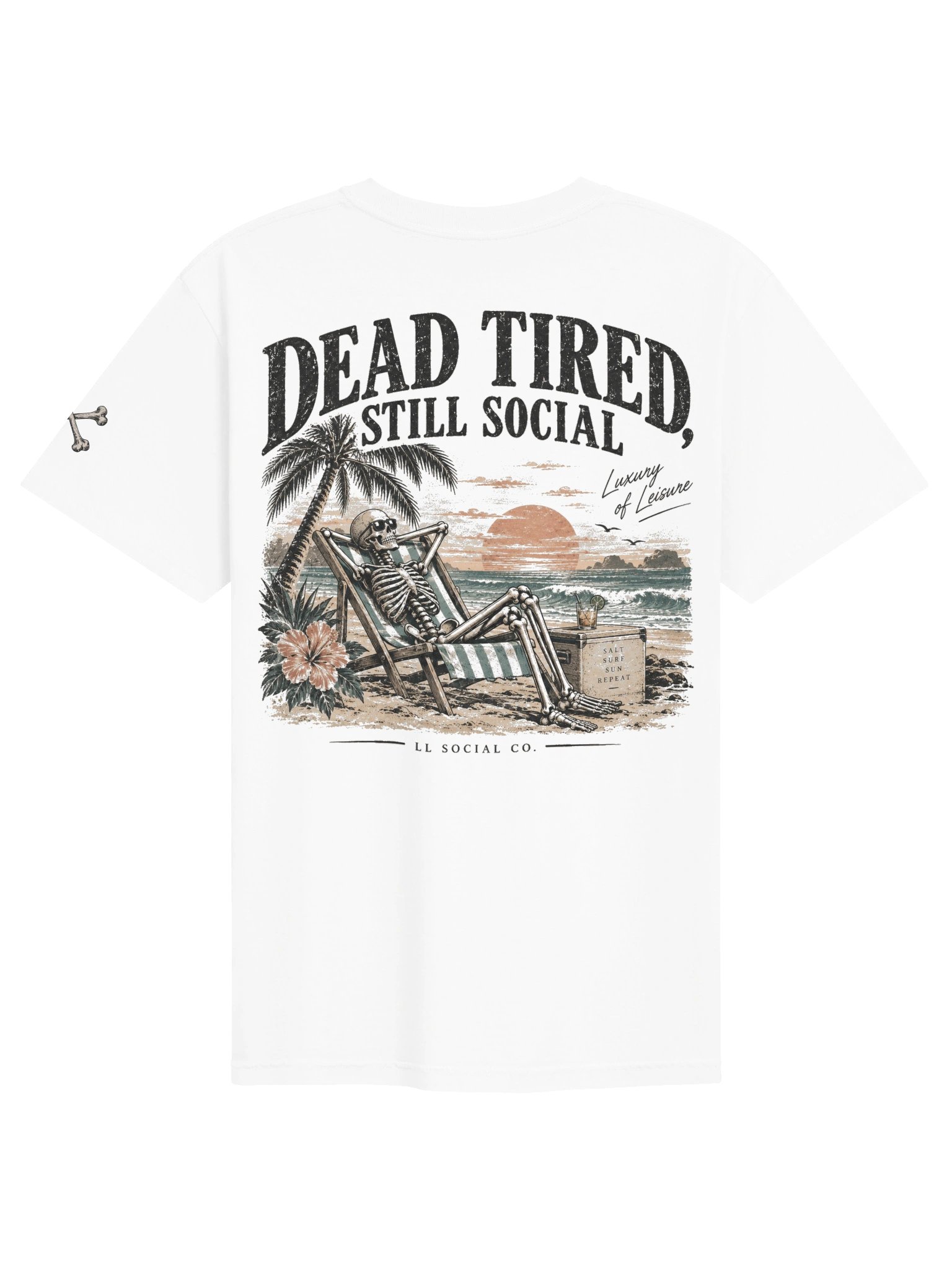Dead Tired, Still Social Comfort Colors Tee — Coastal Skellie Edit product image (2)