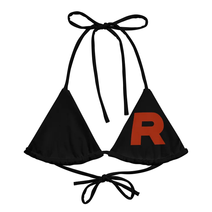Bold Red 'R' Graphic String Bikini Top product image (2)