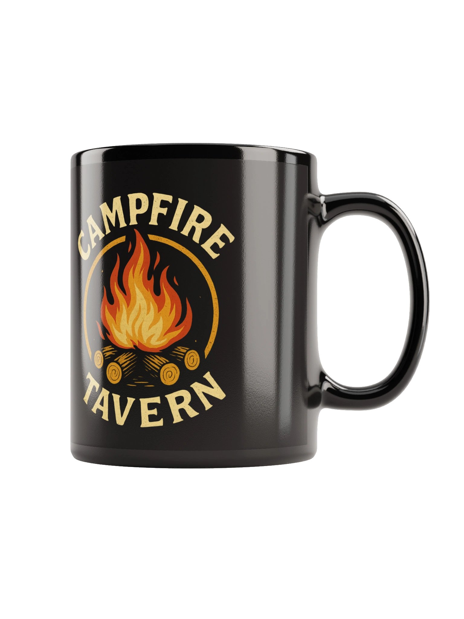 Campfire tavern | Black Glossy Mug | Left handed product image (1)