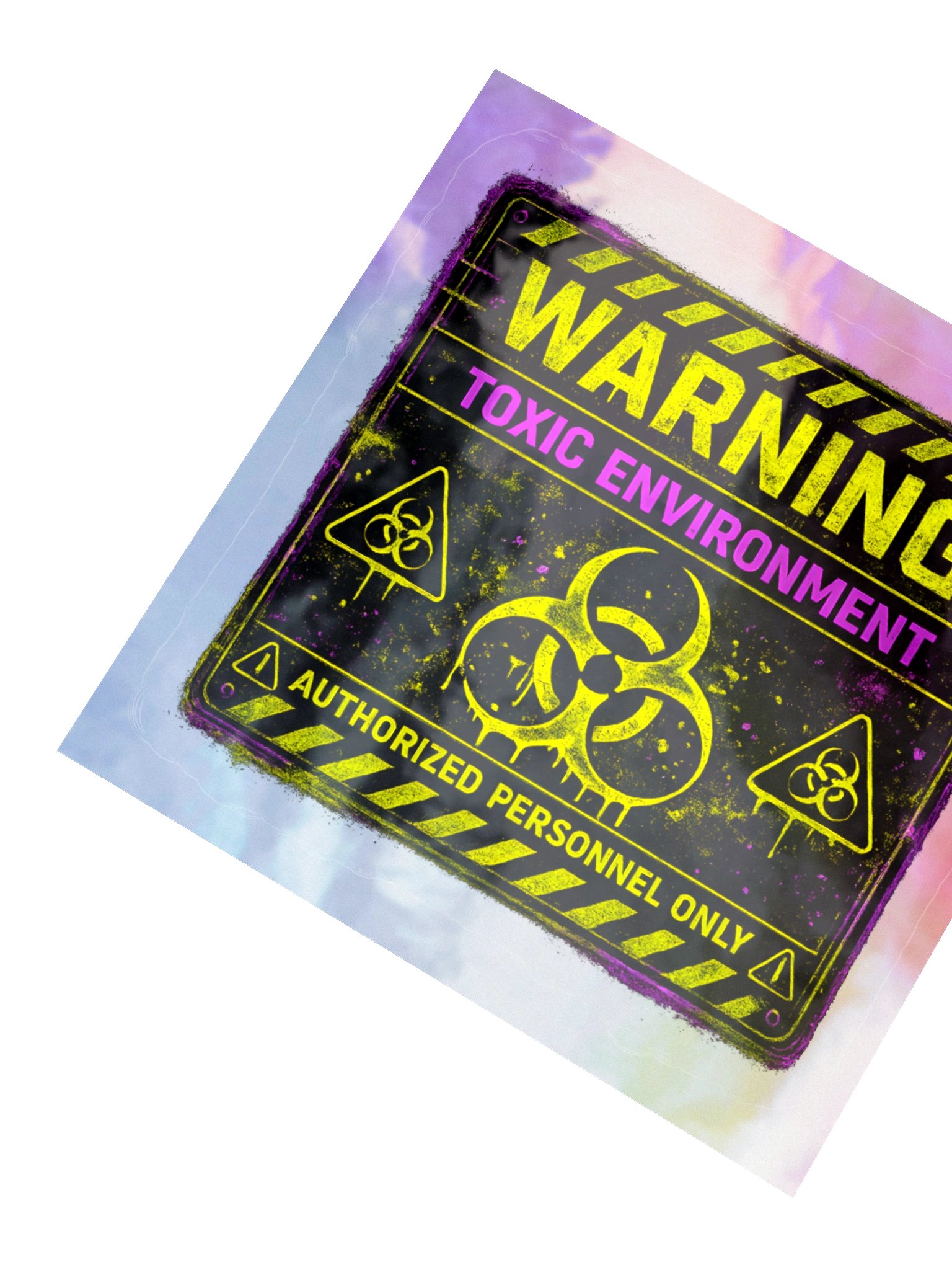 Toxic Warning — Neon Biohazard Holographic Sticker Sheet product image (3)