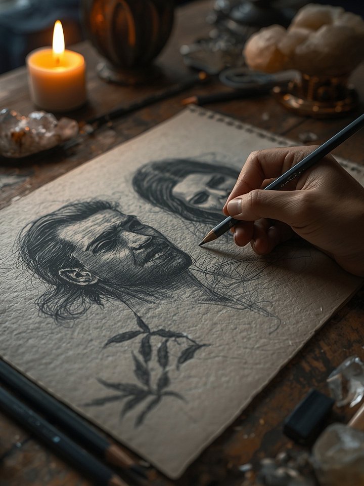 🎨 İKİZ ALEV KARAKALEM TASLAK ÇİZİMİ (Ruhsal Portre) product image (2)