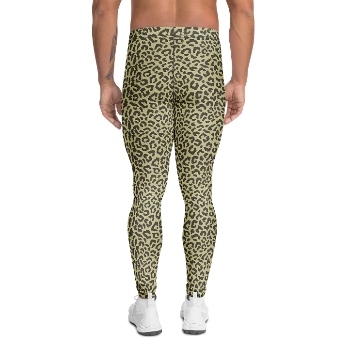 Comfortable Green Leopard Print Men’s Leggings product image (2)