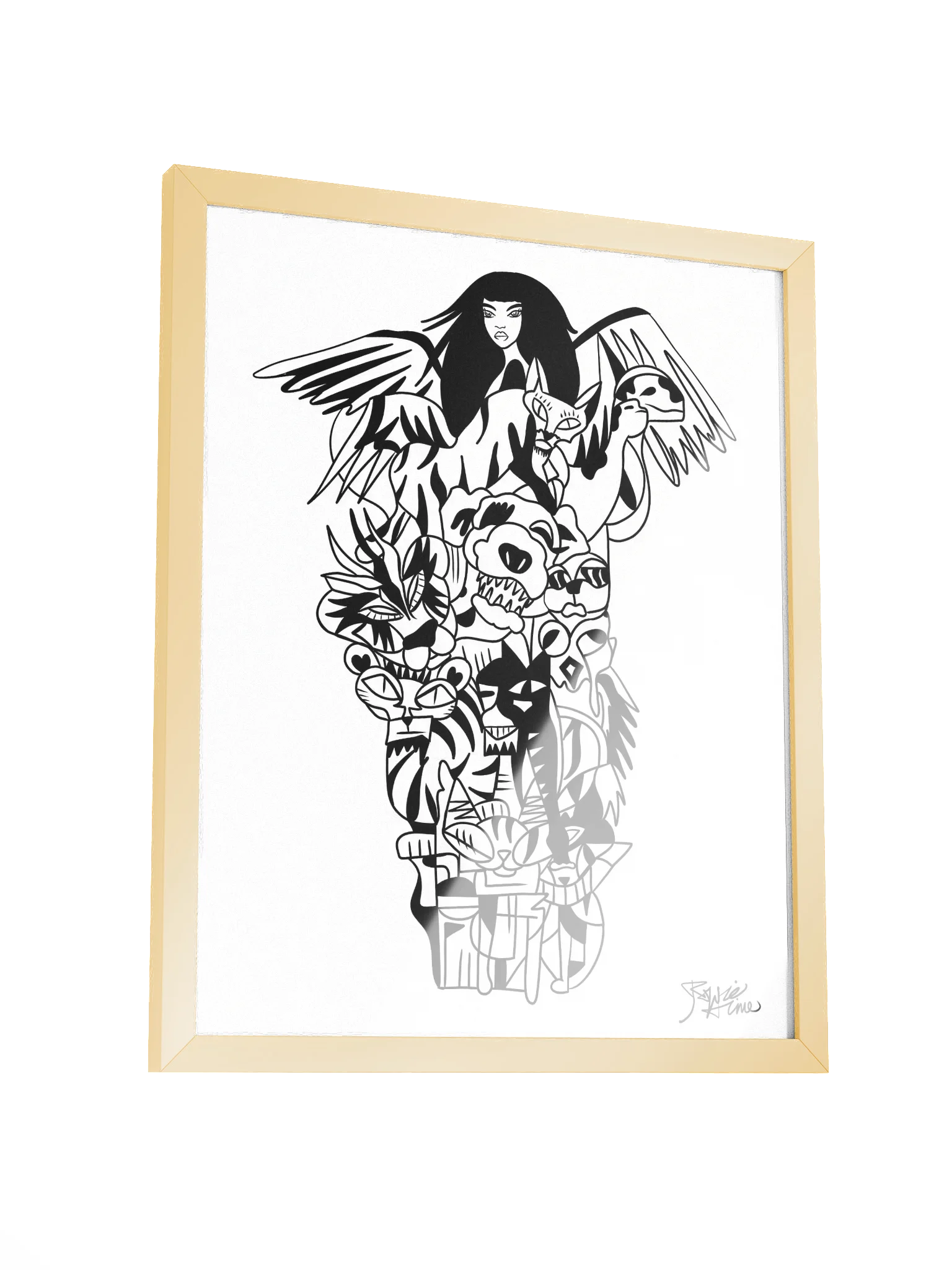 Framed Poster Wall Art: Goddess of Unity - Black and White product image (3)