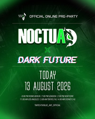 🦇 TONIGHT: NOCTUA x DARK FUTURE OFFICIAL ONLINE PRE-PARTY

Tonight we connect online before NOCTUA takes over Club Volta in C...