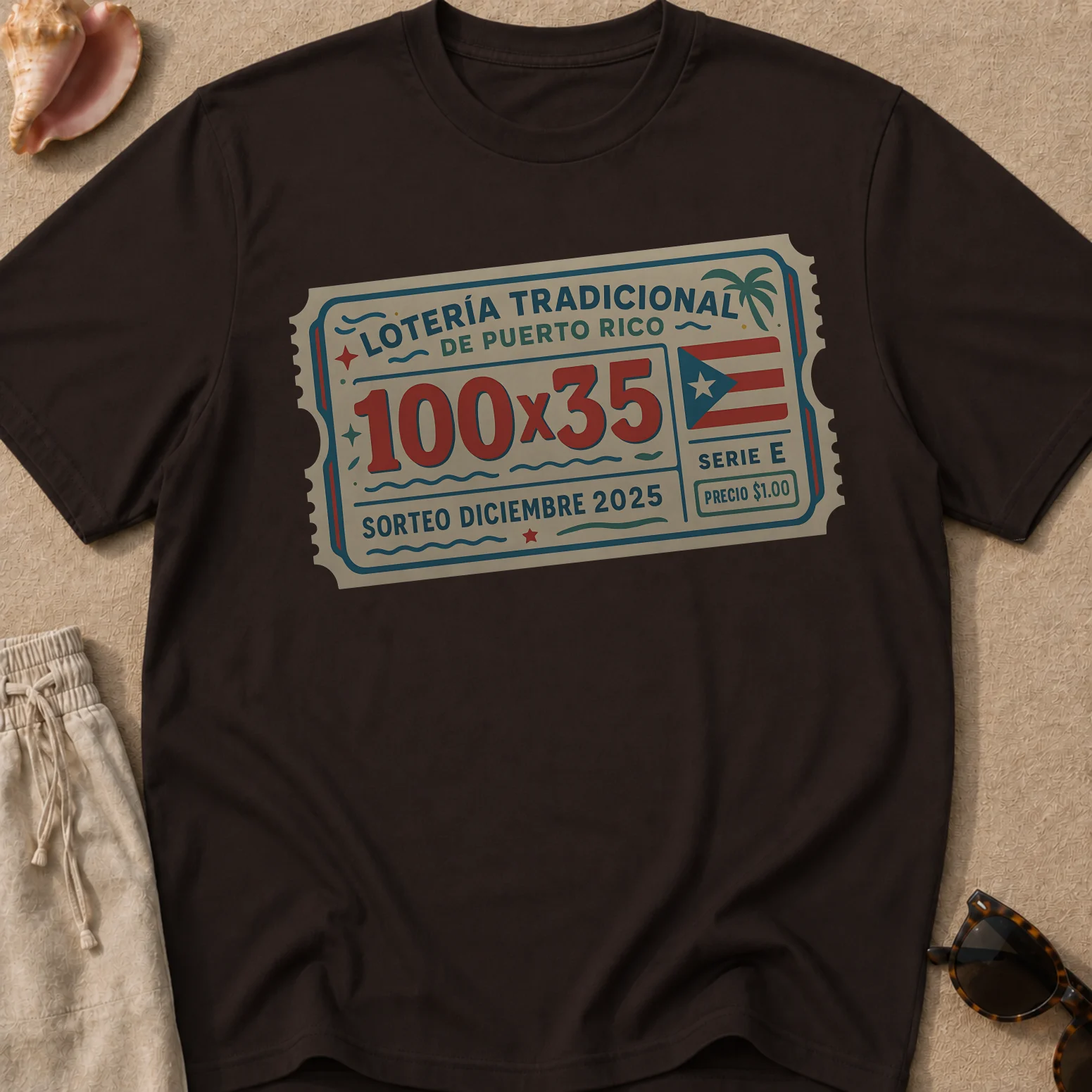 100x35 Boleto de Lotería Camiseta Unisex product image (1)