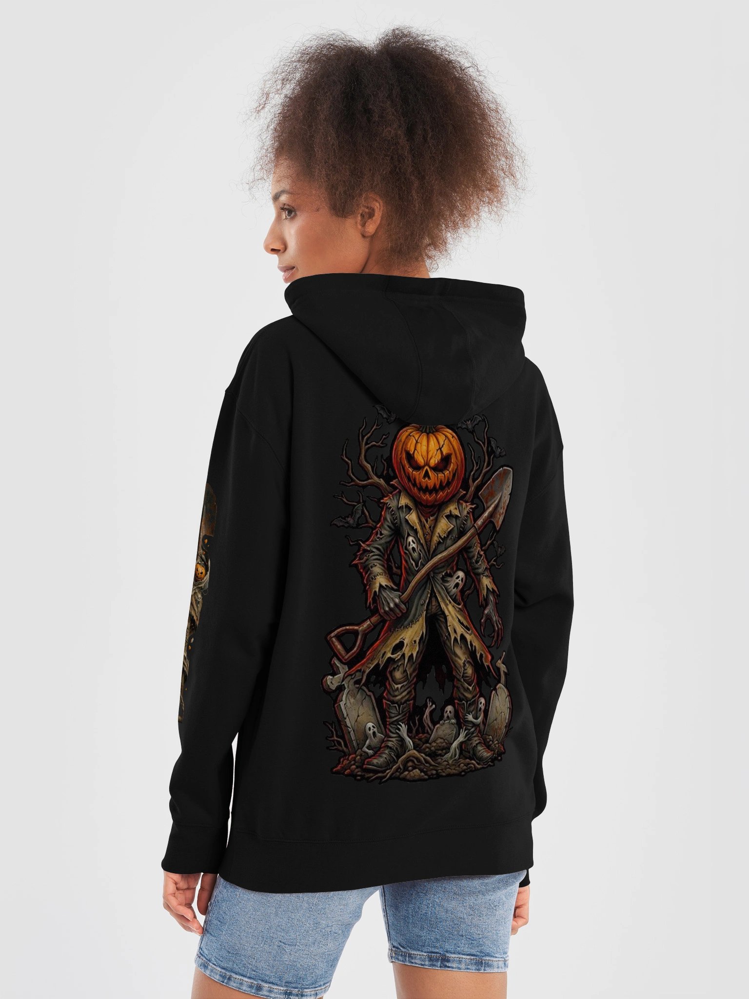 MINAY Originals | Pumpkin Reaper Graphic Heavyweight Hoodie – Gothic Halloween Streetwear product image (65)