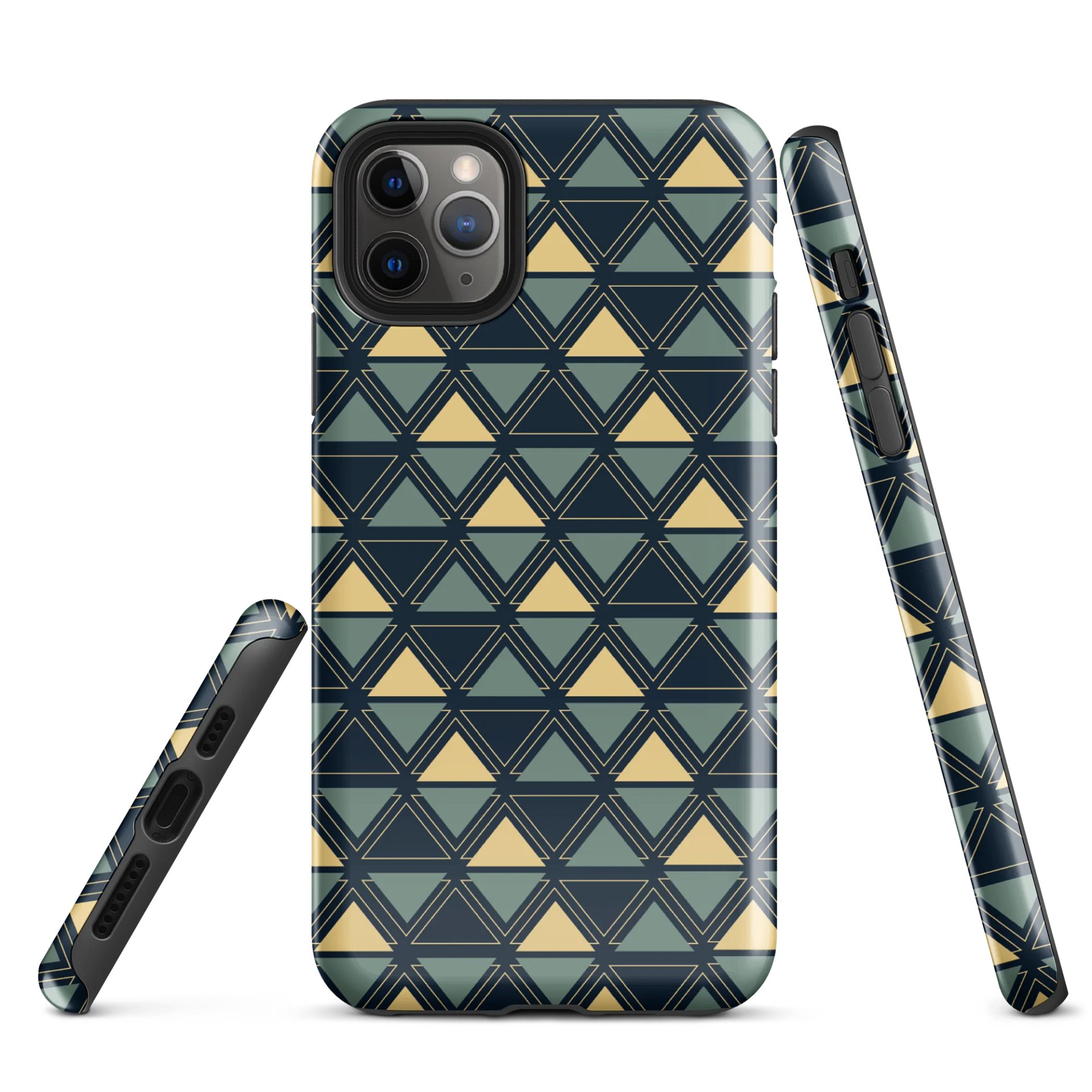 Triangulated Night iPhone 17 Tough Case - Shockproof Dual-Layer Geometric Protective Cover product image (1)