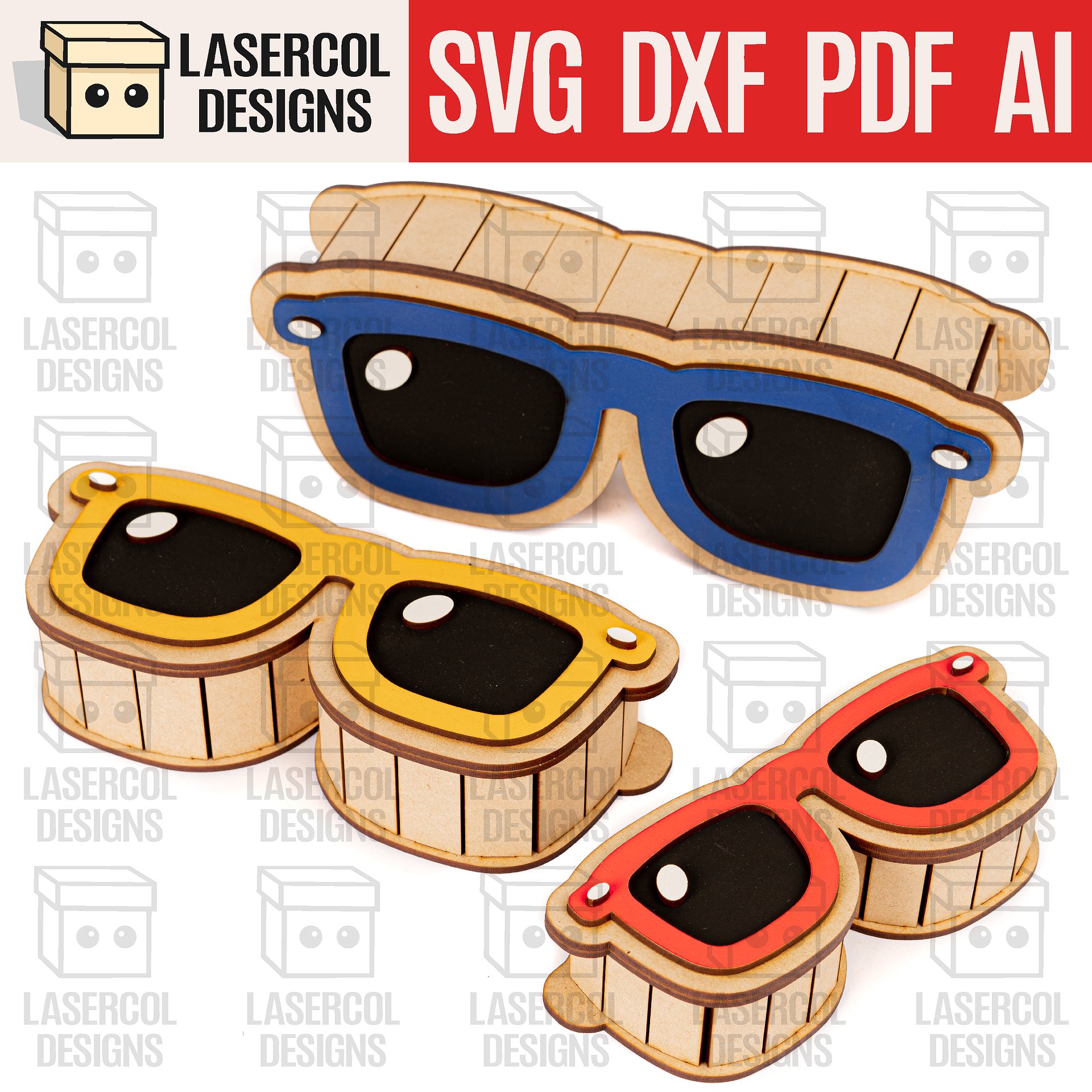 Glasses Shaped Boxes Bundle Set 1 & 2 - Laser Cut Files product image (3)