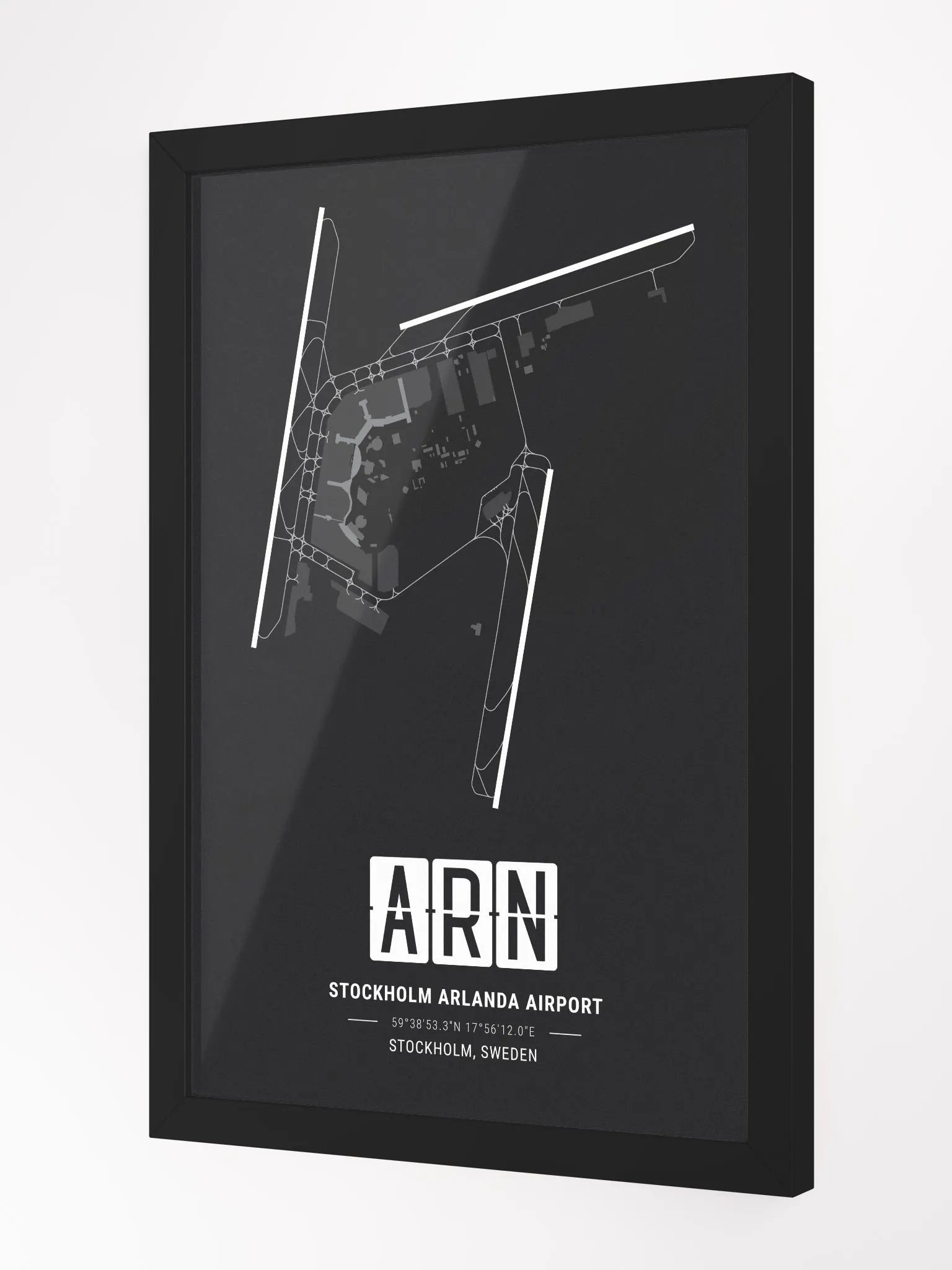 Framed Airport ARN Premium Map On Matt Paper product image (2)