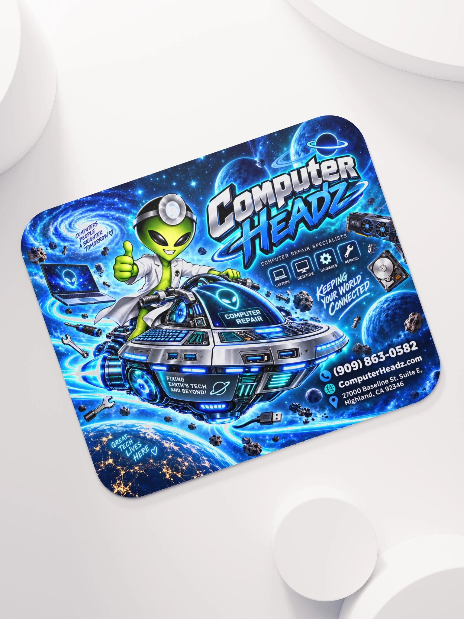 Computer Headz Cosmic Tech Mousepad – Galactic Blue Edition No. 00 product image (7)