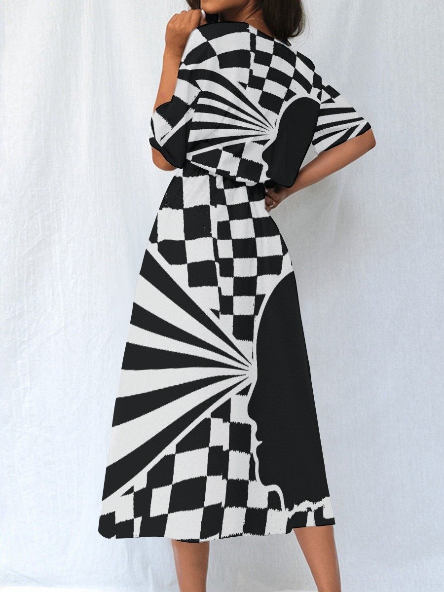Monochrome Radiance Midi Dress product image (4)