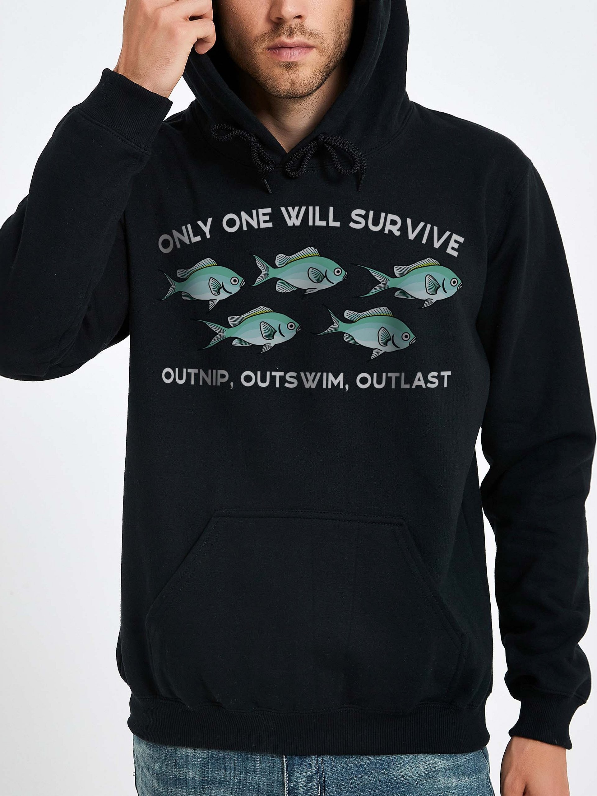 Only One Will Survive Green Chromis Hoodie for Reef Aquarium Lovers product image (2)
