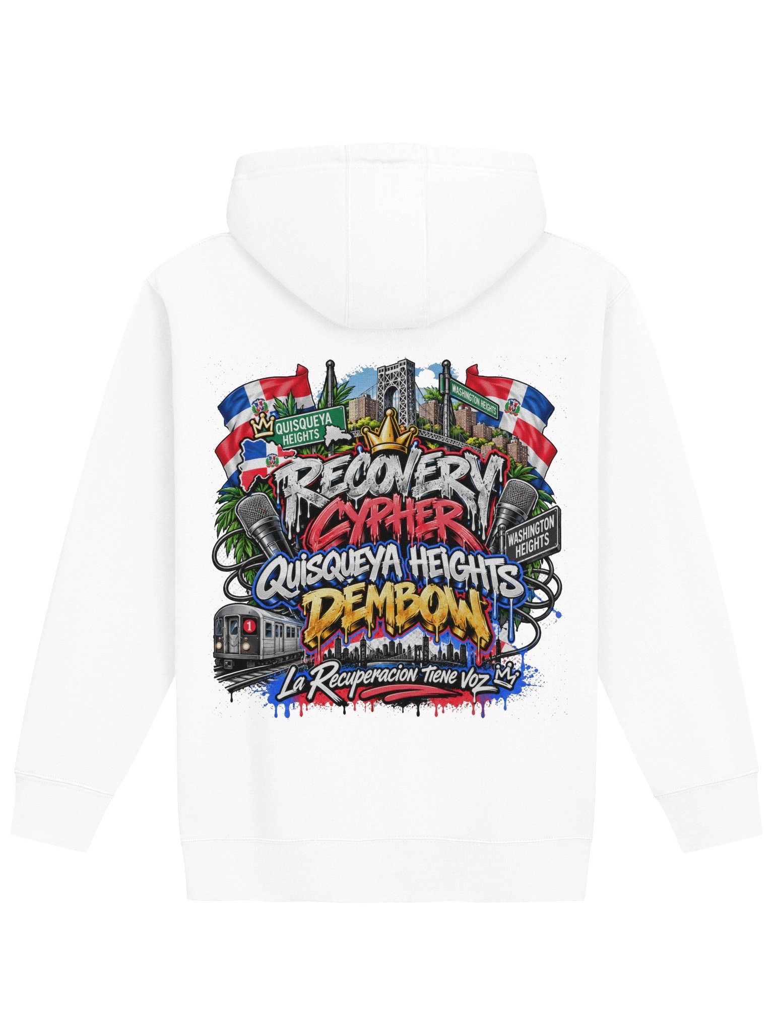 Recovery Cypher™ — Dominican Pride White Hoodie product image (2)