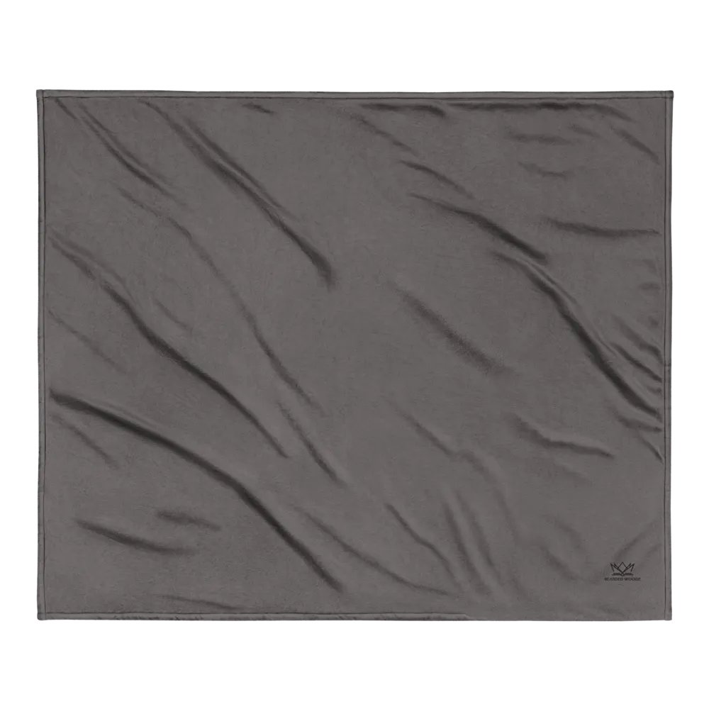 Bearded Woodz Embroider Sherpa Blanket (Grey/ Black) product image (2)