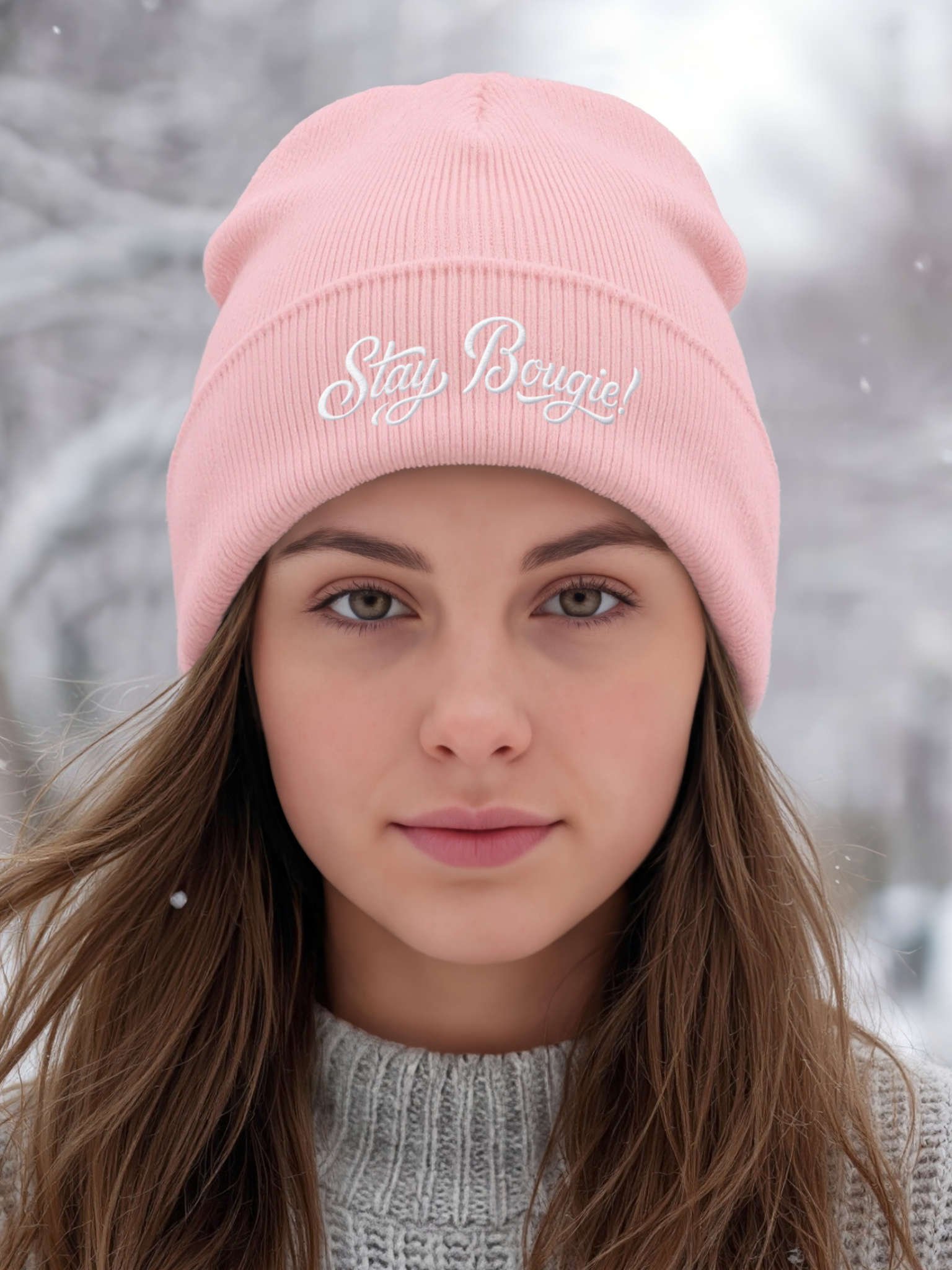 Stay Bougie! Embroidered Cuffed Beanie – Soft & Cozy Unisex Accessory for Everyday Elegance product image (6)