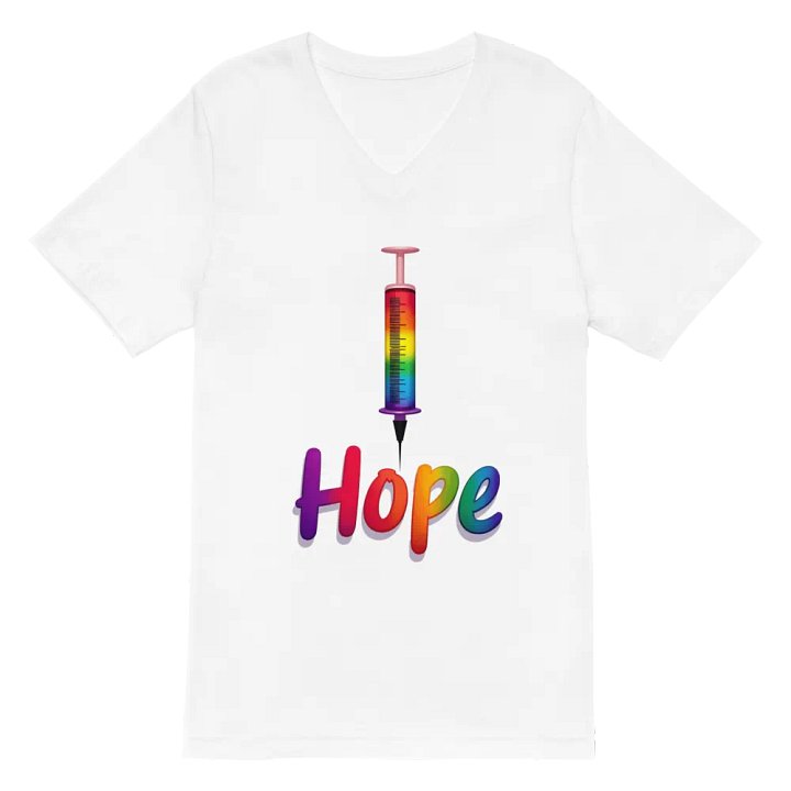 Rainbow Hope Syringe V-Neck Tee product image (6)