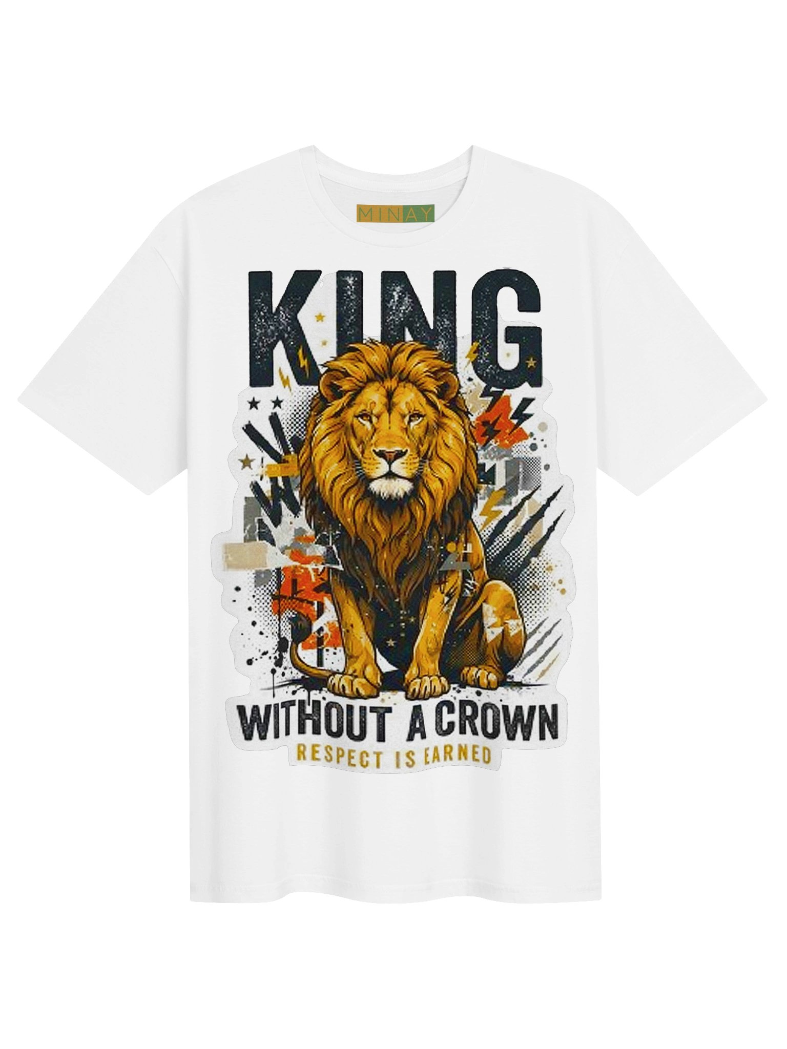 King Without A Crown Lion Grunge Graffiti Streetwear Tee product image (1)