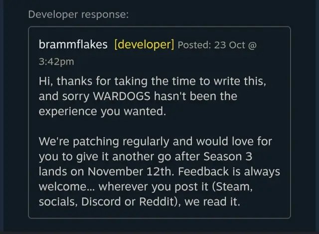 Wardogs Season 3 is supposedly coming on 12th November, how do you guys feel about these near monthly wipes?