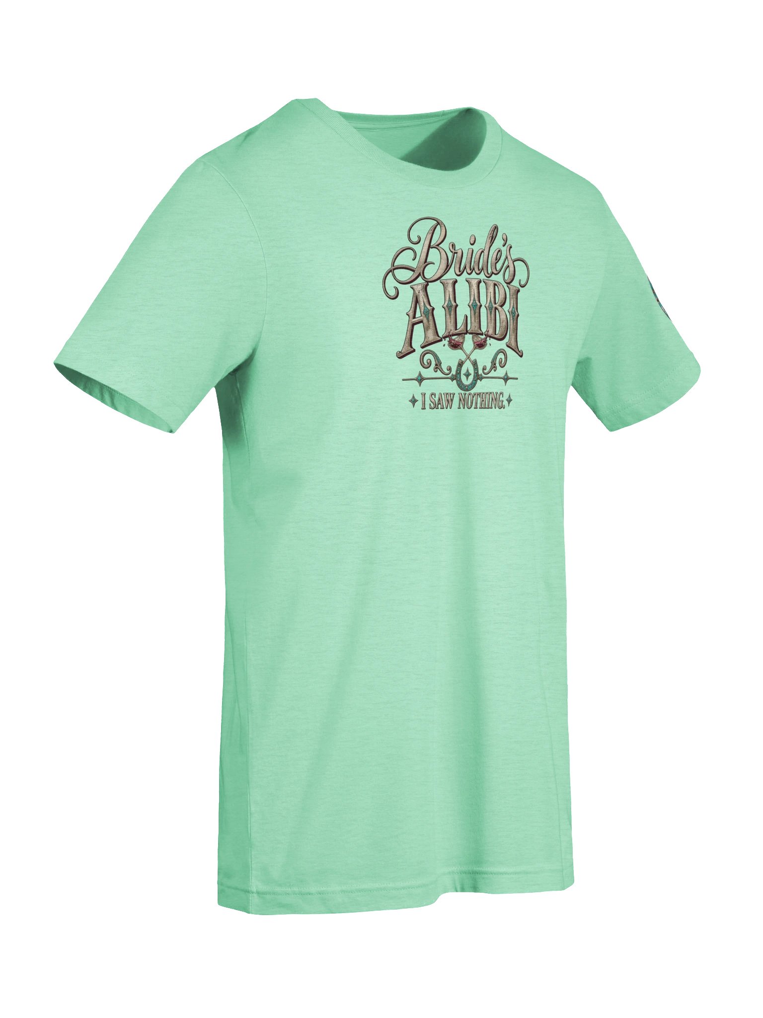 Funny Bachelorette Party Shirt — Bride’s Alibi™ I Saw Nothing Tee | Broken Marriage™ product image (8)