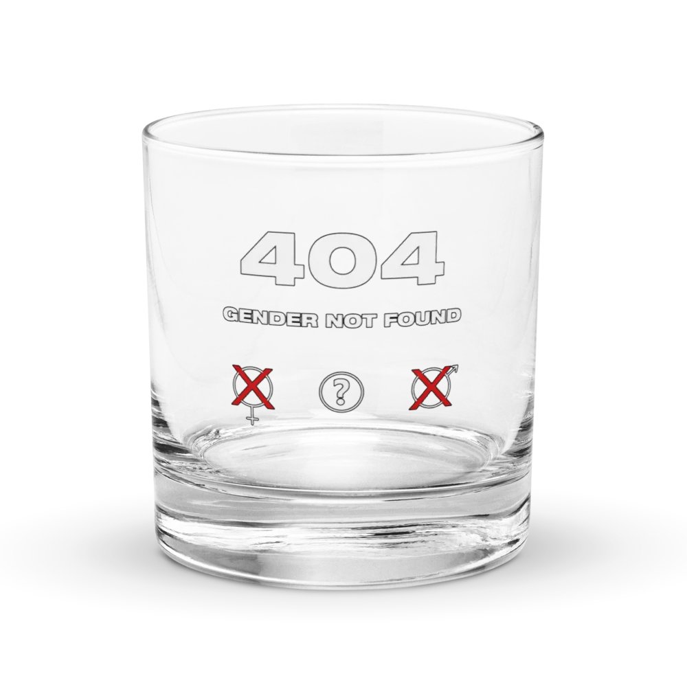 404 Gender Not Found Rocks Glass product image (1)