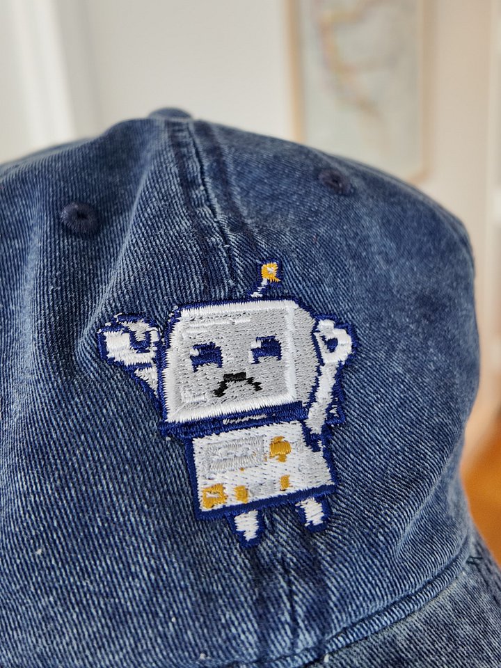 Sad Robot Pixel Art Embroidered Dad Hat product image (2)