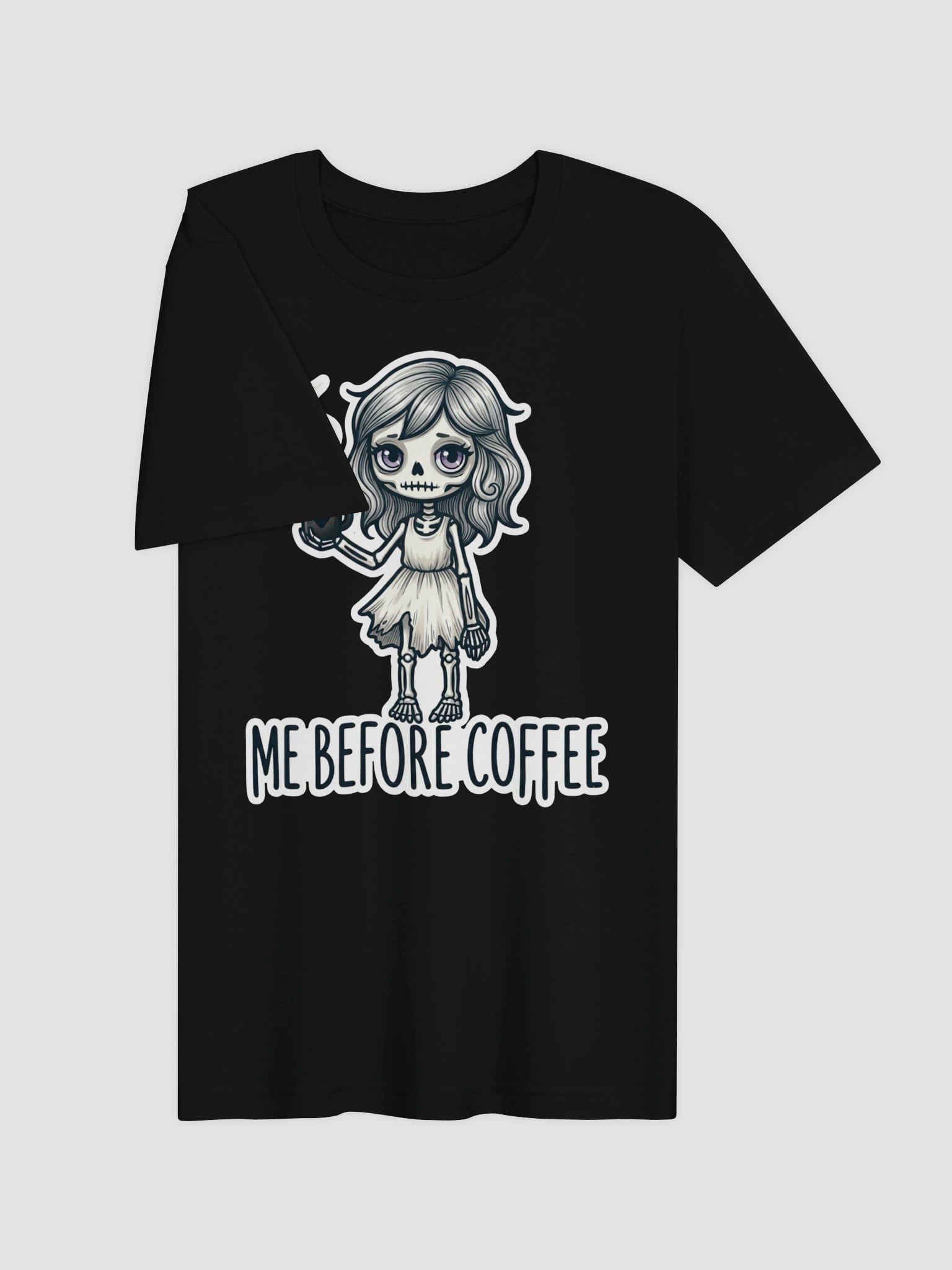 "Me Before Coffee" Skeleton Girl T-Shirt | Me Before Coffee Collection product image (4)