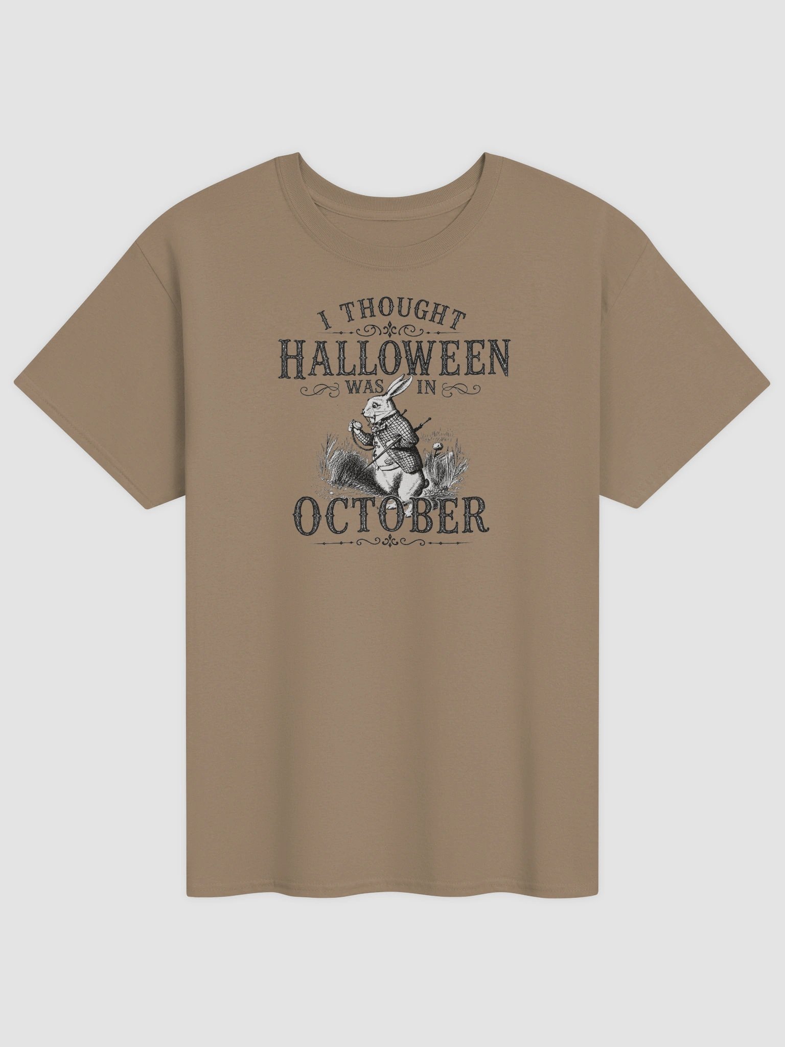 I THOUGHT HALLOWEEN WAS IN OCTOBER, White Rabbit, Unisex Cotton Heavyweight T-Shirt product image (1)